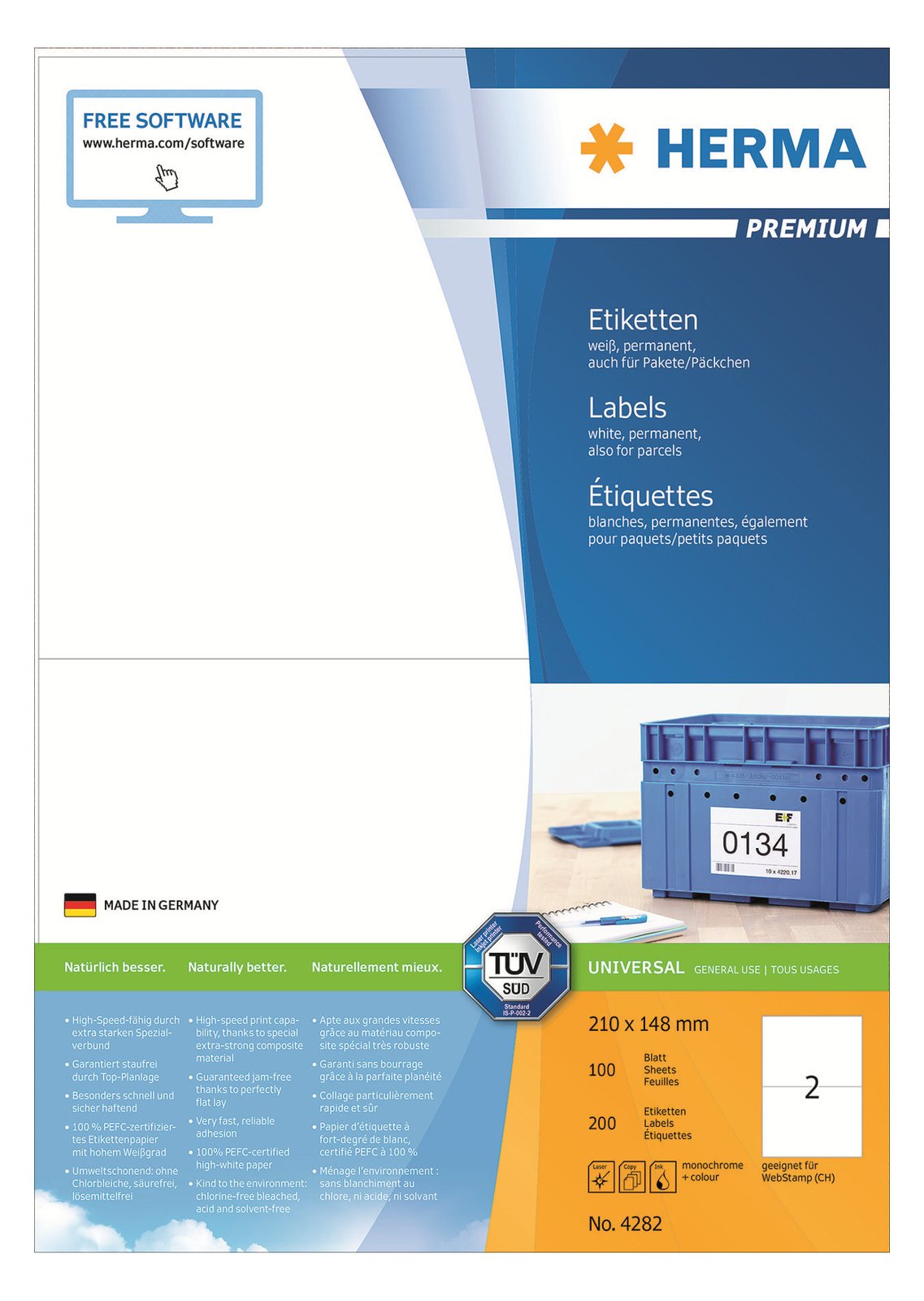 HERMA Premium - Papier - matt - permanent selbstklebend - weiß - A5 (148 x 210 mm)