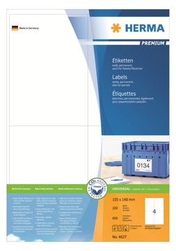 HERMA Premium - Papier - matt - permanent selbstklebend - weiß - A6 (105 x 148 mm) von LumaTech