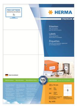 HERMA Premium - Papier - matt - permanent selbstklebend - weiß - A7 (74 x 105 mm) von LumaTech