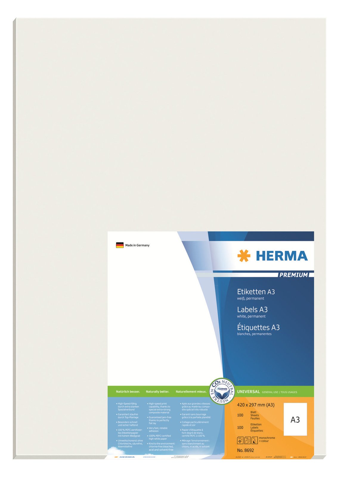 HERMA Premium - Permanenter Klebstoff - weiß - A3 (297 x 420 mm)