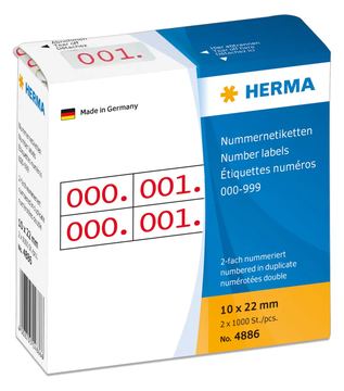 HERMA Rot - 10 x 22 mm 2000 Etikett(en) (1000 Bogen x 2) von LumaTech