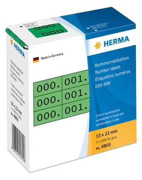 HERMA Schwarz, grün - 10 x 22 mm 3000 Etikett(en) (1000 Bogen x 3) von LumaTech