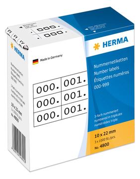 HERMA Schwarz, weiß - 10 x 22 mm 3000 Etikett(en) (1000 Bogen x 3) von LumaTech