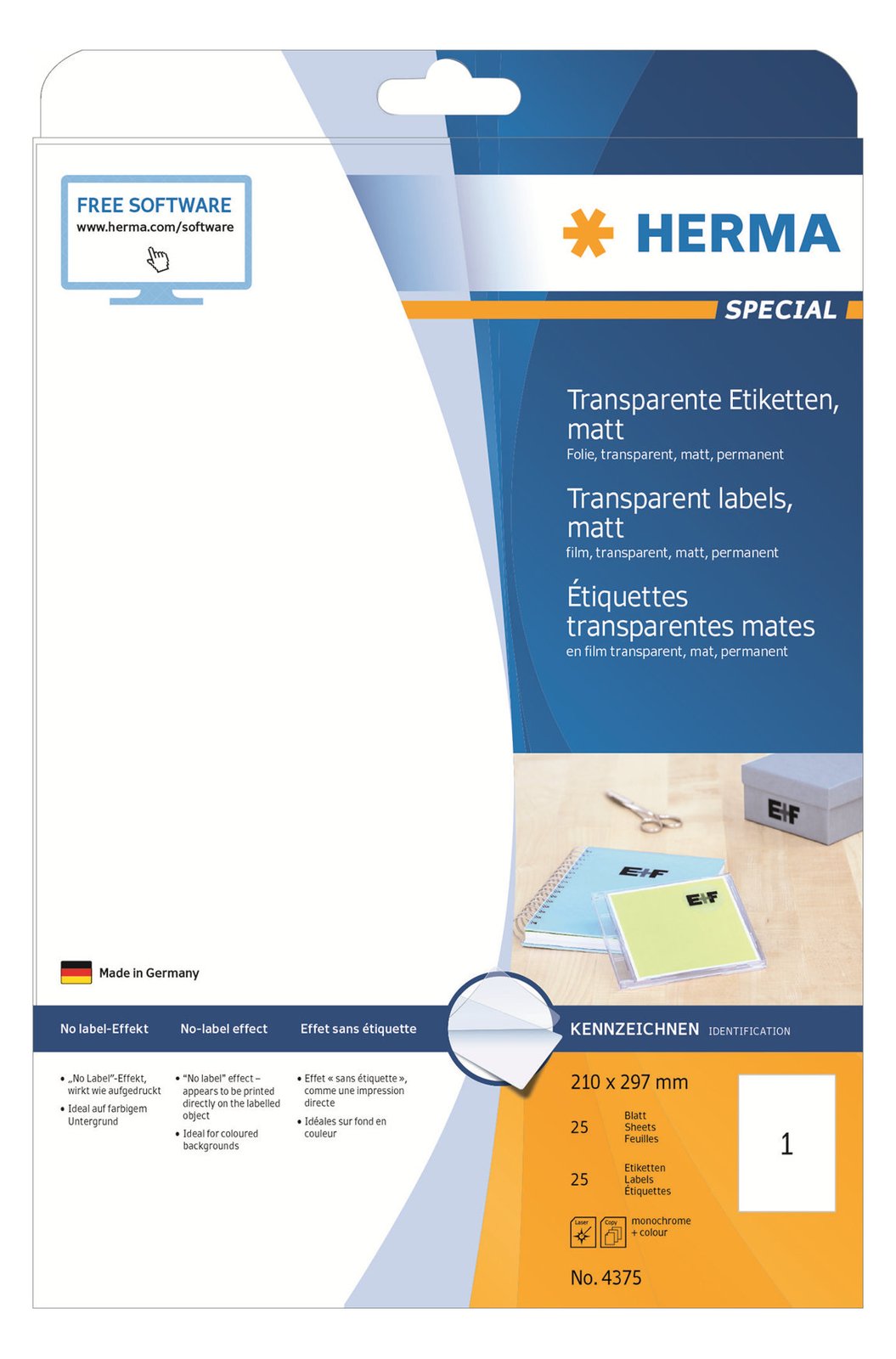 HERMA Special - Matt - permanent selbstklebend - durchsichtig - A4 (210 x 297 mm)