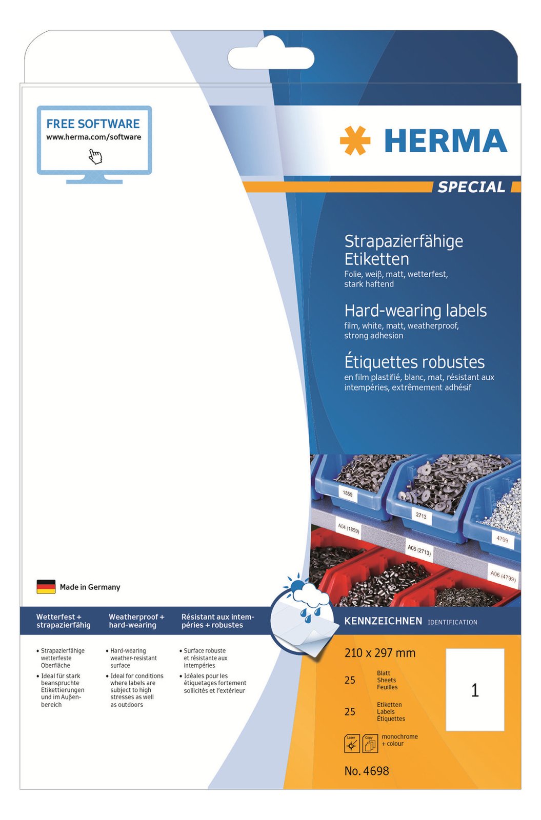HERMA Special - Matt - permanent selbstklebend - weiß - A4 (210 x 297 mm)