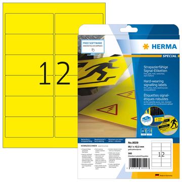 HERMA Special - Matt - selbstklebend - Gelb - 99.1 x 42.3 mm 300 Etikett(en) (25 Bogen x 12) von LumaTech