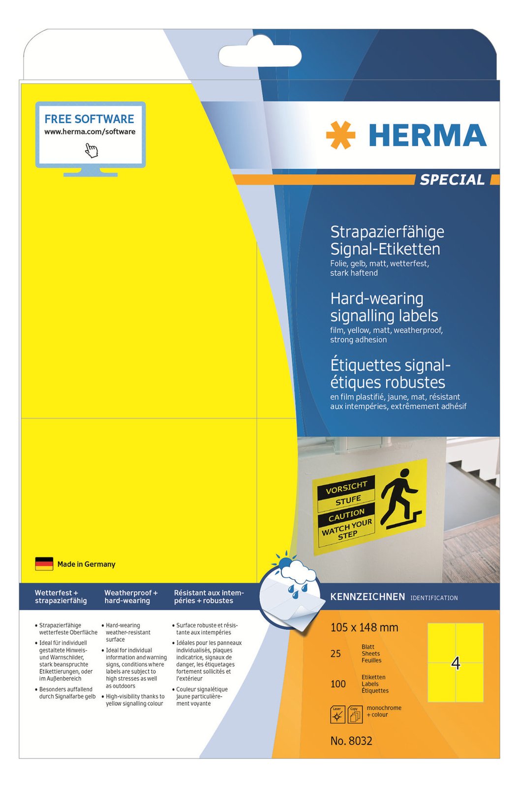 HERMA Special - Matt - selbstklebend - Gelb - A6 (105 x 148 mm)