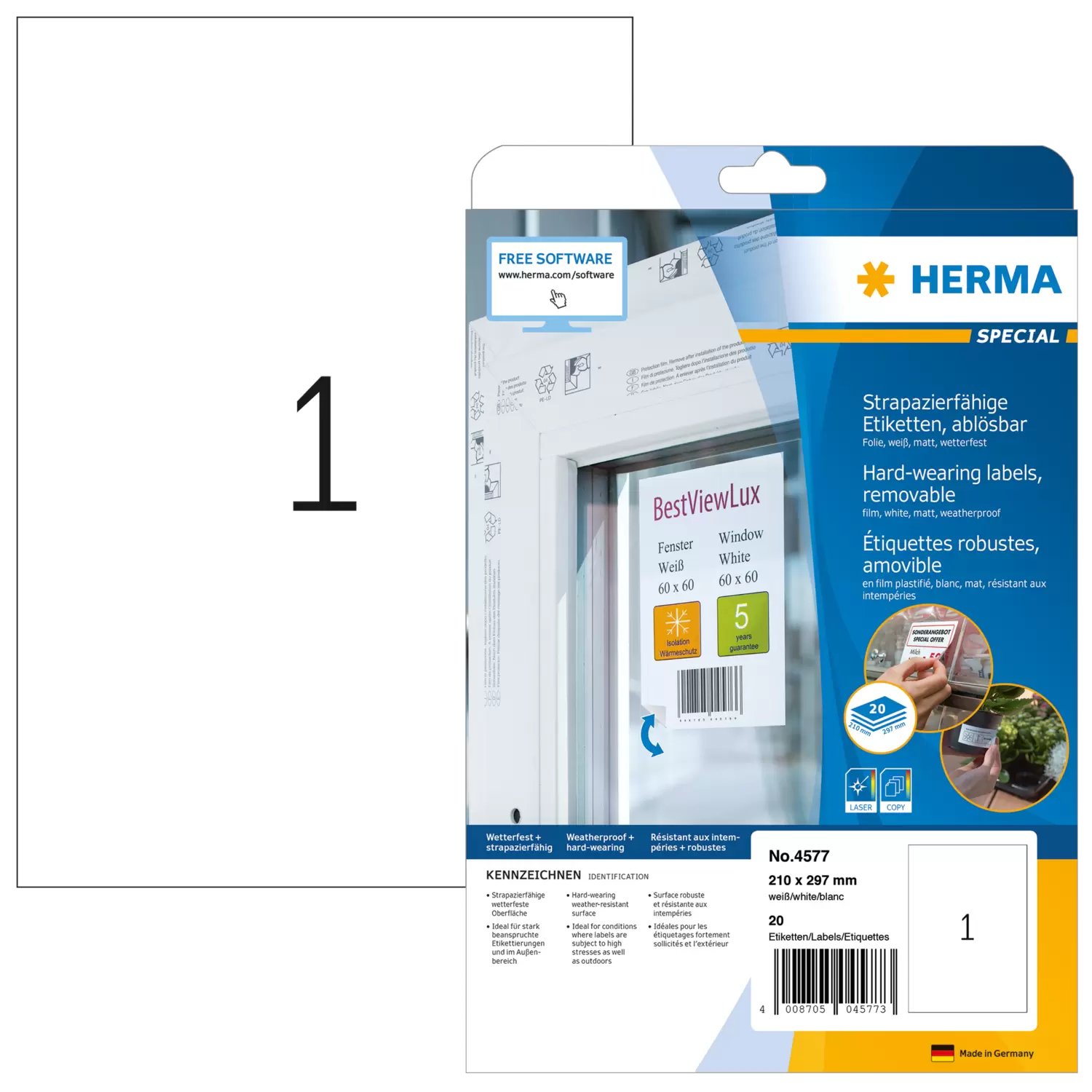 HERMA Special - Matt - selbstklebend, entfernbarer Klebstoff - weiß - A4 (210 x 297 mm)
