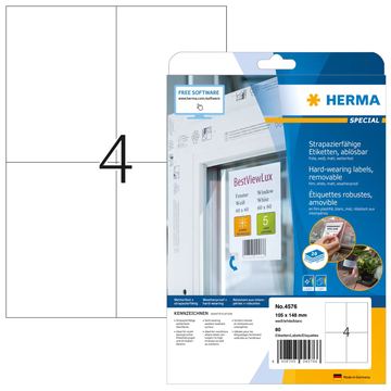 HERMA Special - Matt - selbstklebend, entfernbarer Klebstoff - weiß - A6 (105 x 148 mm) von LumaTech