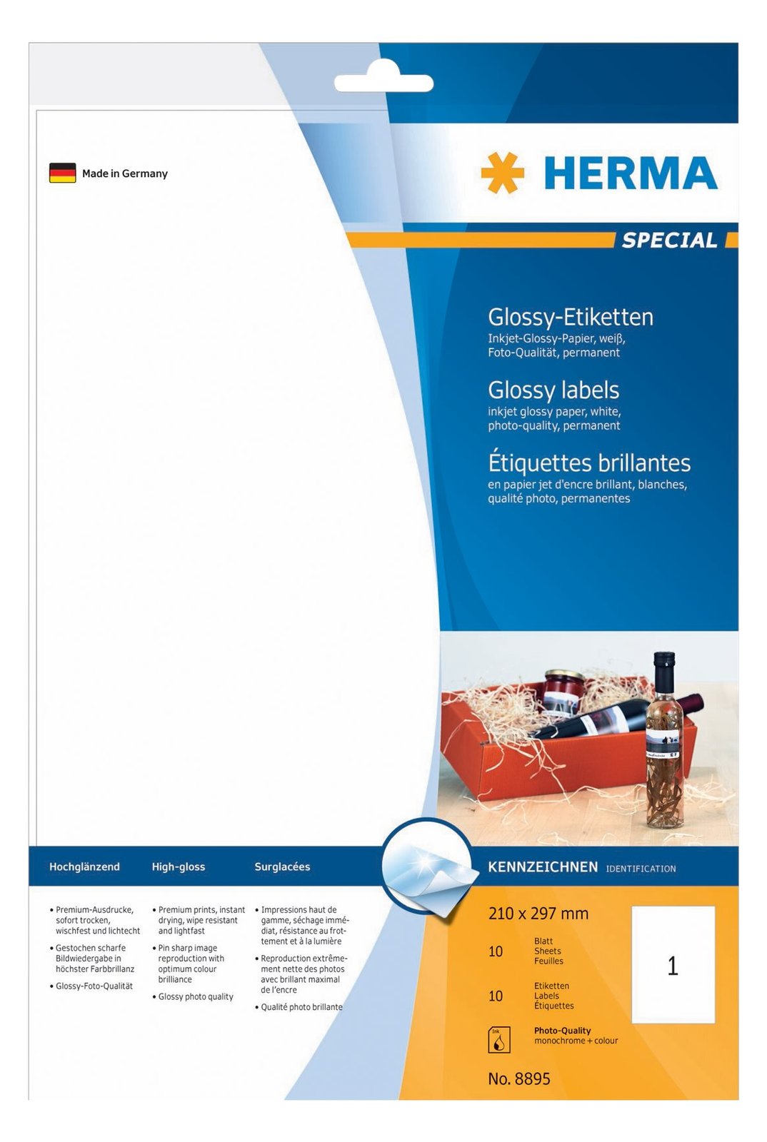 HERMA Special - Papier - glänzend - permanent selbstklebend - weiß - A4 (210 x 297 mm)