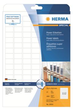 HERMA Special - Papier - matt - extra stark selbstklebend - weiß - 25.4 x 16.9 mm 2800 Etikett(en) (25 Bogen x 112) von LumaTech