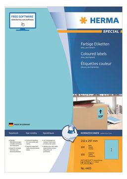 HERMA Special - Papier - matt - permanent selbstklebend - Blau - A4 (210 x 297 mm) von LumaTech