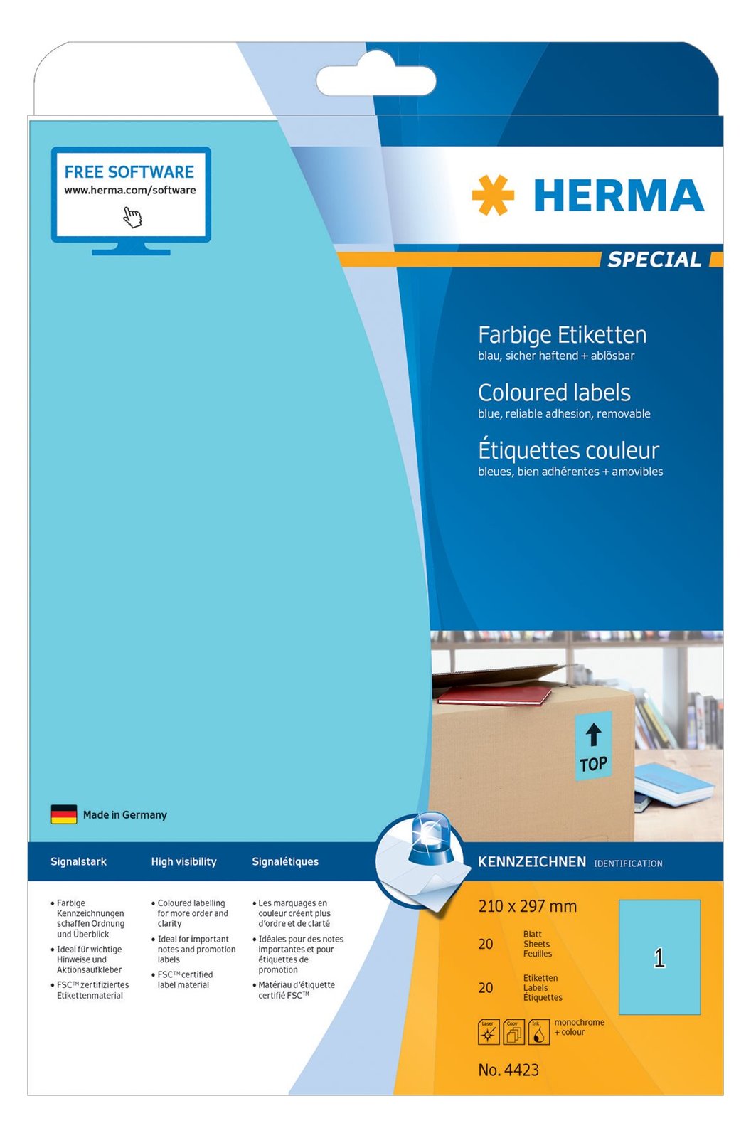 HERMA Special - Papier - matt - permanent selbstklebend - Blau - A4 (210 x 297 mm)