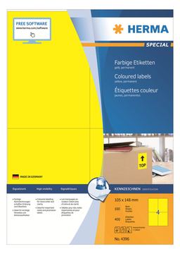 HERMA Special - Papier - matt - permanent selbstklebend - Gelb - A6 (105 x 148 mm) von LumaTech