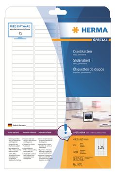 HERMA Special - Papier - matt - permanent selbstklebend - weiß - 43.2 x 8.5 mm 3200 Etikett(en) (25 Bogen x 128) von LumaTech