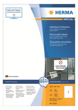 HERMA Special - Papier - matt - selbstklebend, entfernbarer Klebstoff - weiß - A4 (210 x 297 mm) von LumaTech
