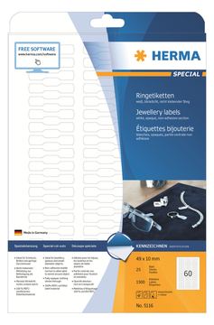 HERMA Special - Weiß - 49 x 10 mm 1500 Etikett(en) (25 Bogen x 60) von LumaTech
