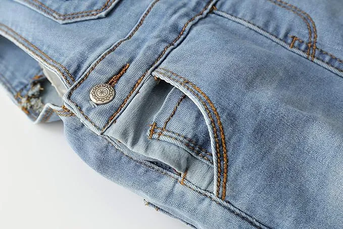 Baby Jungen Mädchen Jeans Overall,Kleinkind Schlank süßer Denim Pullover — Bild 6