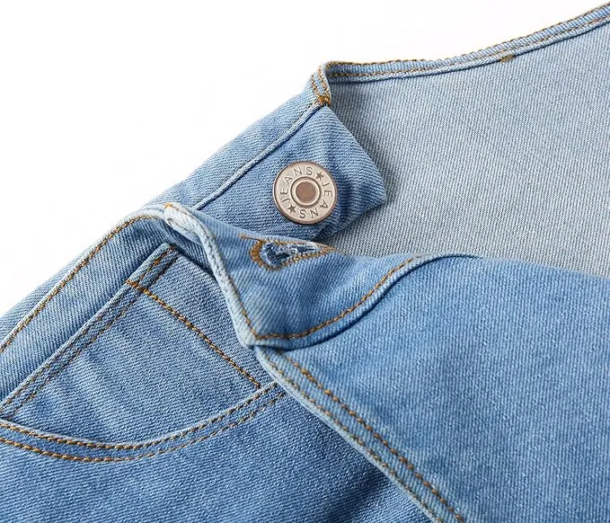 Baby Jungen Mädchen Jeans Overall,Kleinkind Schlank süßer Denim Pullover — Bild 4