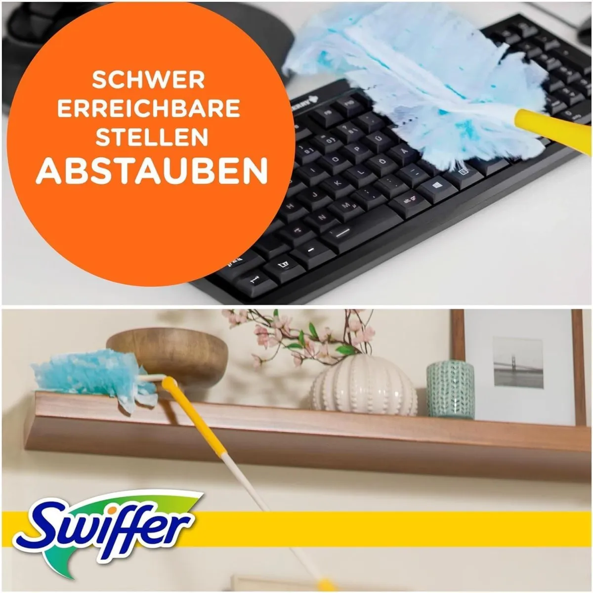 Swiffer Staubmagnet Nachfüllpackung, 25 Tücher (5×5) mit Febreze-Duft, Fängt Und Schließt 3-mal Mehr Staub Und Haare Ein Als Herkömmliche Staubwedel — Bild 5