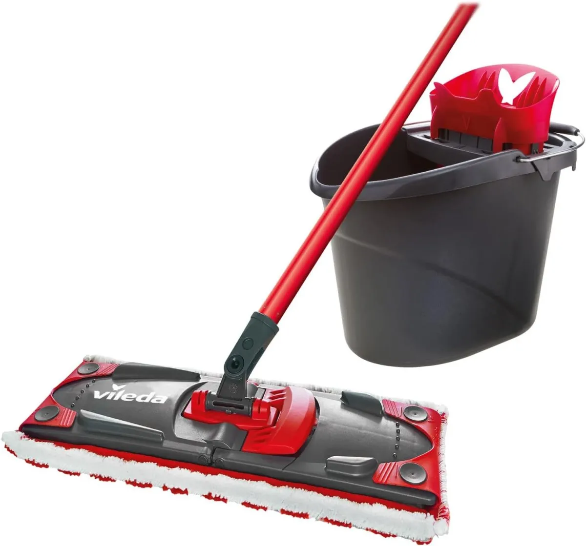Vileda Ultramax 2in1 Bodenwischer Komplett Set, Wischmopp mit Stiel, Mikrofaserbezug und Eimer mit Powerpresse, für alle Hartböden — Bild 2