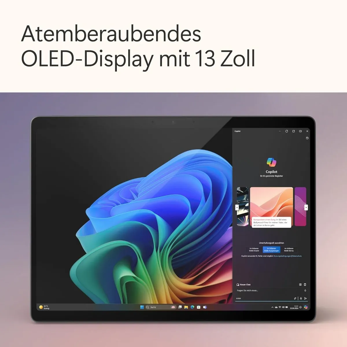 Microsoft Surface Pro | Copilot+ PC | 12” LCD Touchscreen | Snapdragon® X Plus | 16GB RAM | 256GB Speicher | Neuestes Modell | Platin — Bild 3