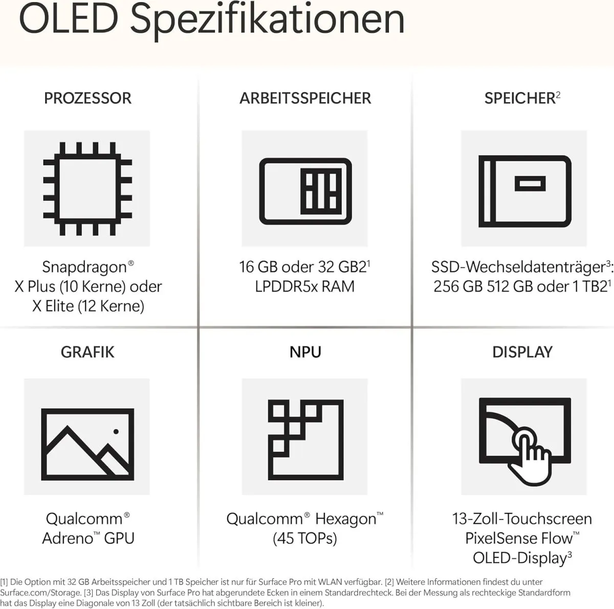 Microsoft Surface Pro | Copilot+ PC | 12” LCD Touchscreen | Snapdragon® X Plus | 16GB RAM | 256GB Speicher | Neuestes Modell | Platin — Bild 8