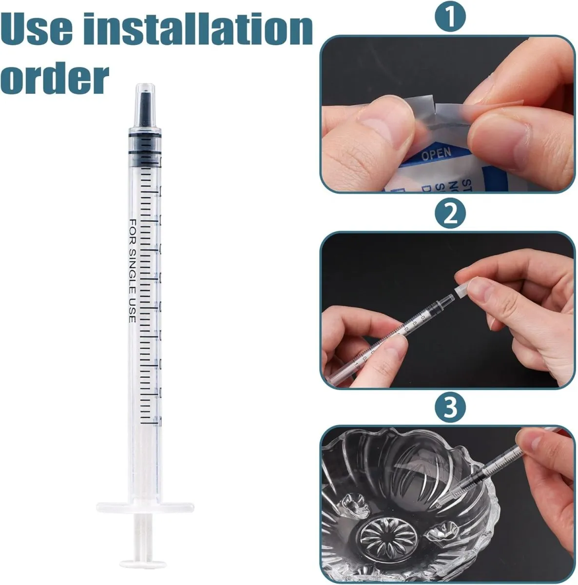 1 ml Kolostrum Spritze Kunststoffspritzen mit Kappen, keine Nadel zum Nachfüllen und Messen von Flüssigkeiten, wissenschaftliche Labors, Pflanzenbewässerung, Tierfütterung, Kleberapplikator — Bild 4