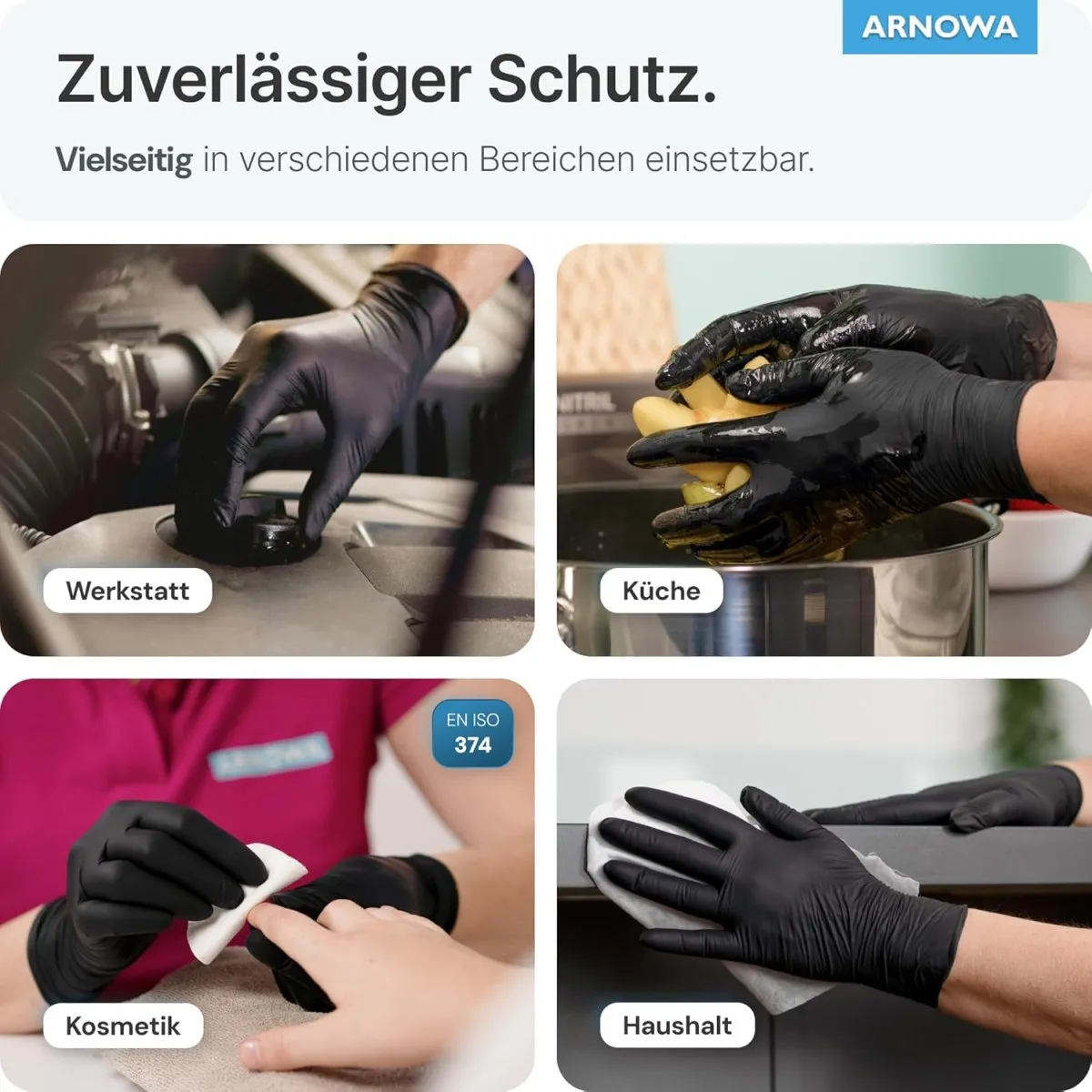 Einweghandschuhe 100 Stück/Box, puderfreie & latexfreie Einmalhandschuhe — Bild 3