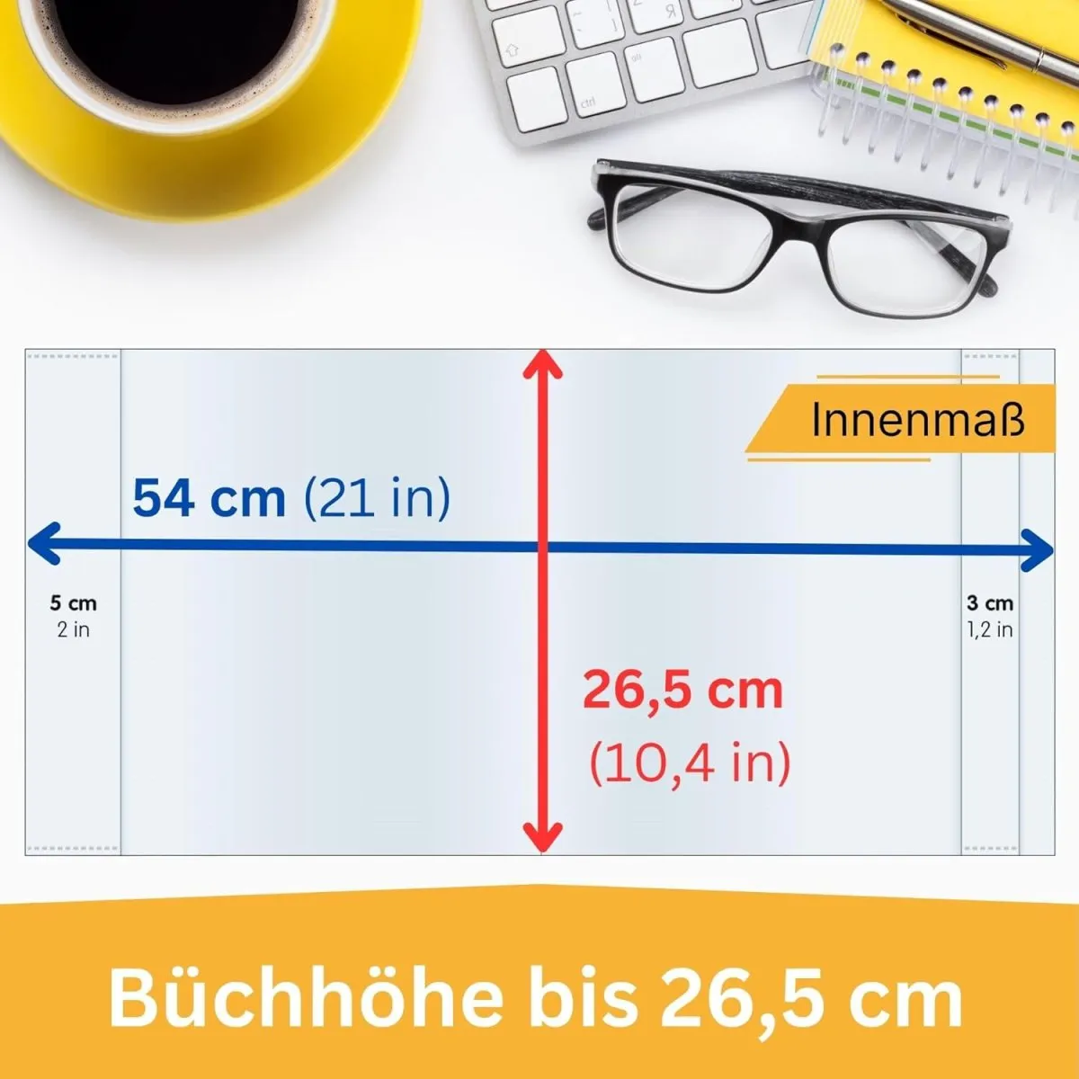 perfect line – 12x Buchumschlag 26,5 cm Höhe – Schulbuchhülle extra stabil aus PP – Buchschoner glasklar, transparent, abwischbar – Hülle bis 54 cm Breite – Made in EU – ideal für Bücher — Bild 2