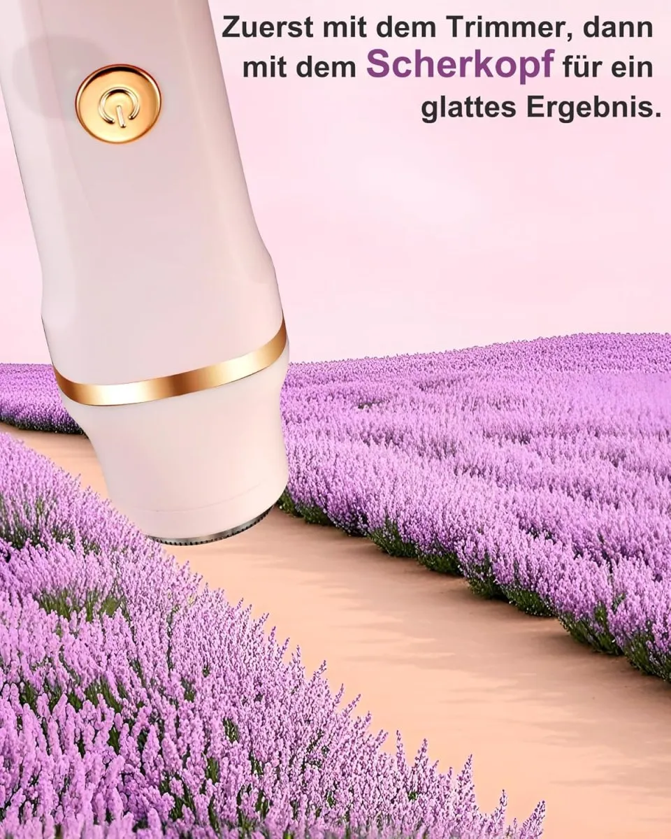 Rasierer Damen,3-In-1 Intimrasierer für Frauen,Gesichtshaarentferner für Frauen,Damenrasierer Elektrisch für Beine, Arme, Achseln und Bikinizone,Wiederaufladbarer Ipx7 Wasserdicht Trimmer Damen, Rosa — Bild 6