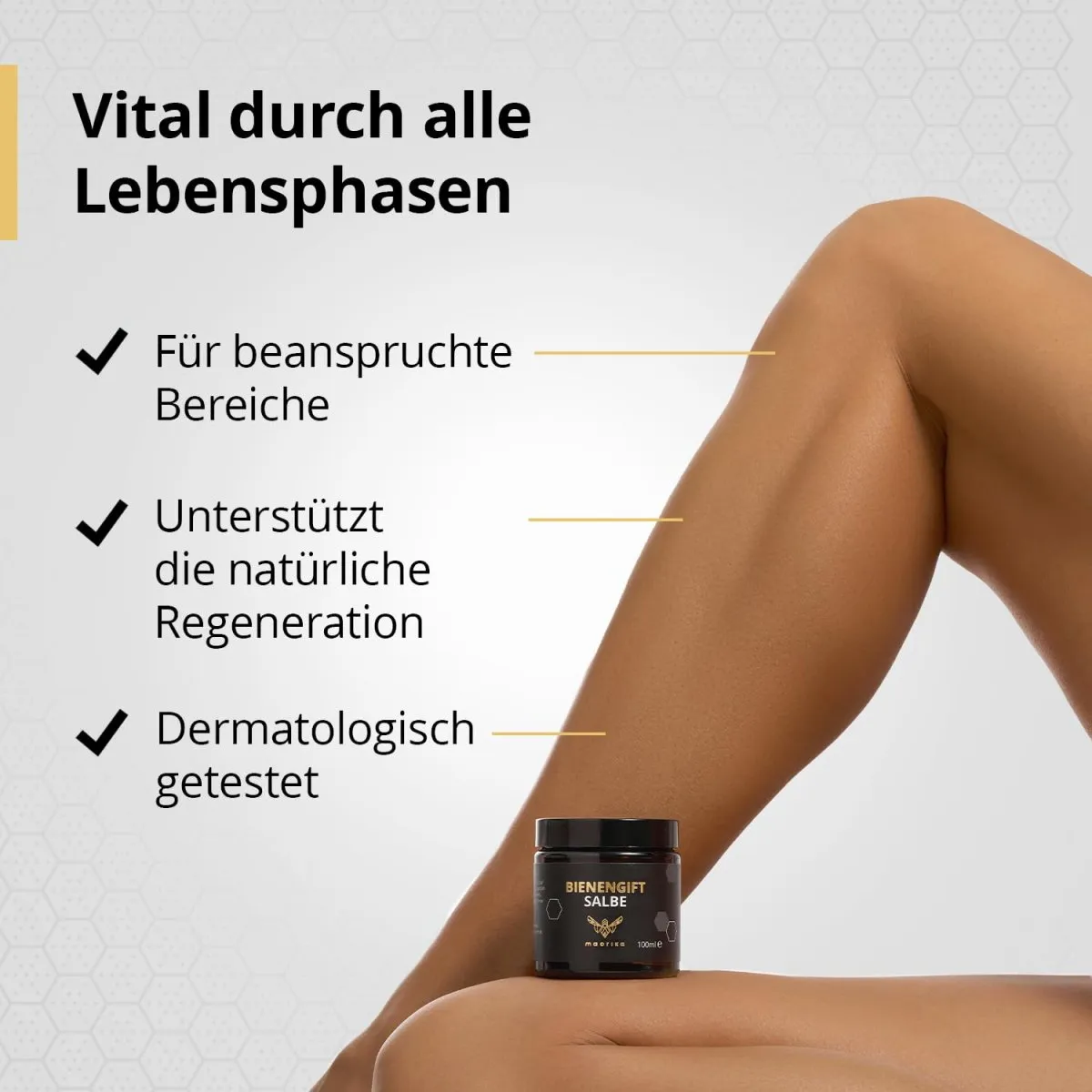 maorika Bienengiftsalbe mit Manukaöl (Kühlend & beruhigend) - Bienengiftcreme hochdosiert mit u.a. Shea Butter, Eukalyptus, Aloe Vera, Rosmarin & Zitronenschalenöl — Bild 4